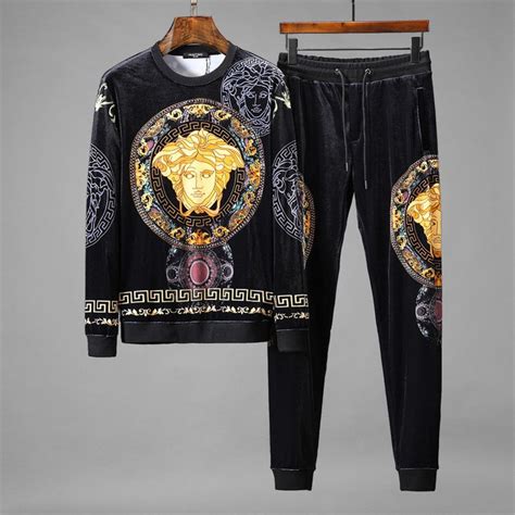 velvet tracksuit mens versace|designer velour tracksuits for men's.